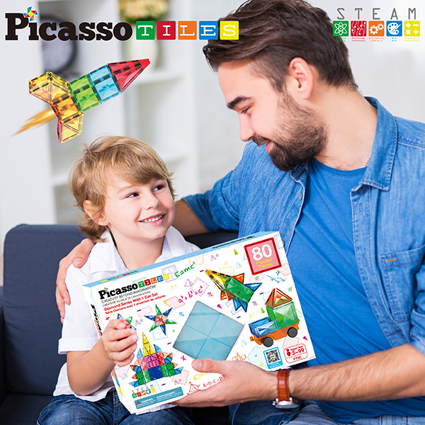 Azulejos magnéticos de 80 Piezas Picasso Tiles