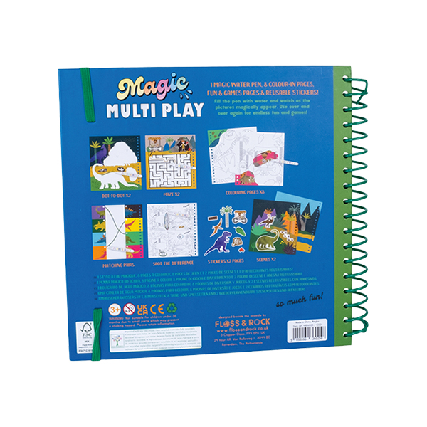 Cuaderno multiactividades con agua Dinosaurios